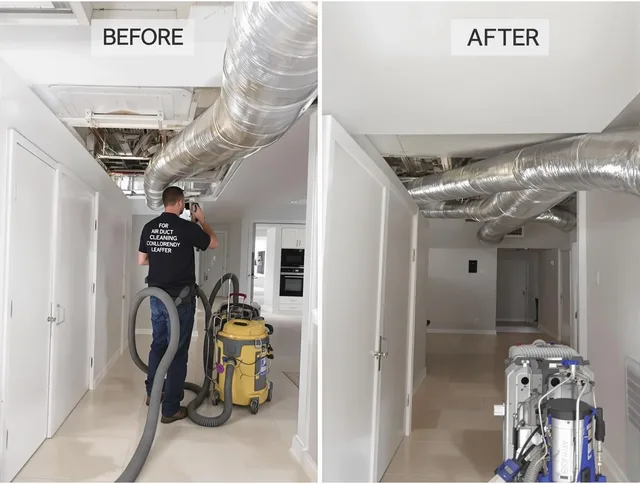 Bedford Air Duct Cleaning professional performing thorough air duct cleaning in Bedford