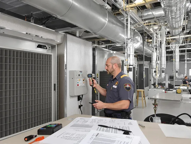 Professional filter system inspection by Bedford Air Duct Cleaning in Bedford