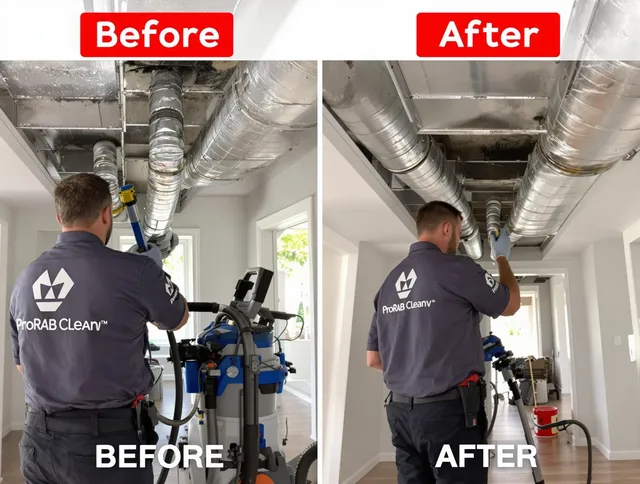 Bedford Air Duct Cleaning expert performing thorough residential duct cleaning in a Bedford home